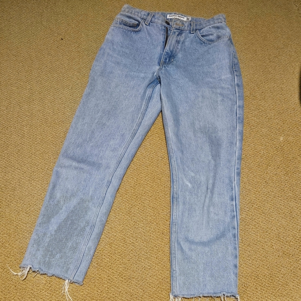 American Apparel Rise/Waisted Mom Jeans Dark Indigo Wash RSADM304 Size 27